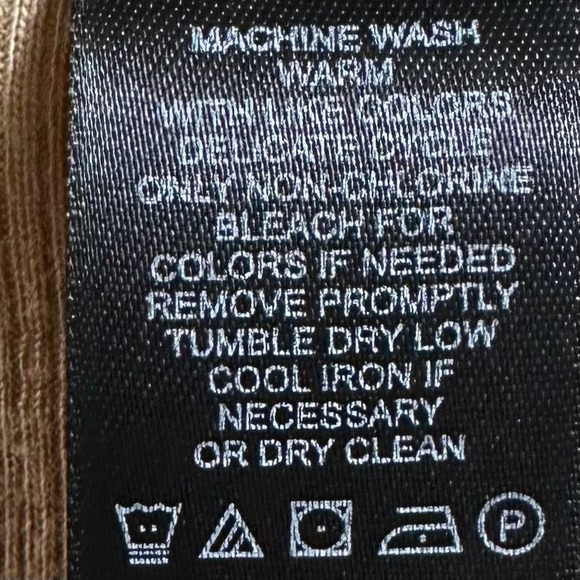 EUC, Claiborne Men’s Sz XXL Tan with Cream Trim V-Neck, Ribbed Short Sleeve Polo - Picture 8 of 9